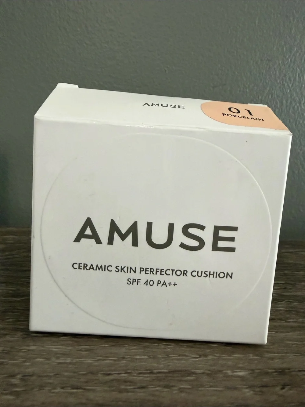 Muse Ceramic Skin Perfector Cushion — White Pack with Peach Shade Sticker